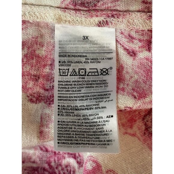 Old Navy Women Waist-Defined Floral Linen Smocked Midi Cami Dress Size 3X Spring - Picture 9 of 11